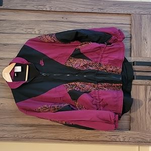 VINTAGE 90s Retro Nike Multicolor Floral Windbreaker Running Jacket Size Medium